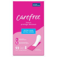 Carefree Liners, Extra Long, Unscented - 93 Each 