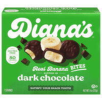 Diana's Bananas Banana Bites, Dark Chocolate, Bite Sized Snack - 8 Each 