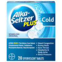 Alka-Seltzer Plus Cold, Sparkling Original - 20 Each 