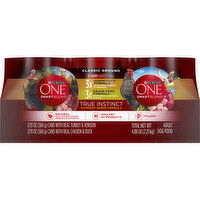 Purina One Grain Free, Natural Pate Wet Dog Food Variety Pack, SmartBlend True Instinct - 4.88 Pound 