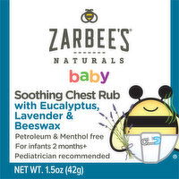 Zarbee's Chest Rub, Soothing, Baby - 42 Ounce 