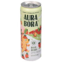 Aura Bora Herbal Sparkling Water, Basil Berry - 12 Fluid ounce 