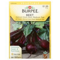 Burpee Seeds, Beet, Detroit Dark Red, Medium Top - 5.5 Gram 