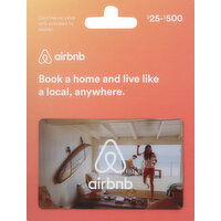 Airbnb Gift Card, $25-$500 - 1 Each 