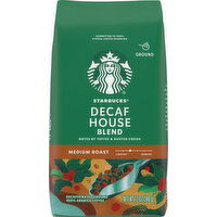 Starbucks Coffee, 100% Arabica, Ground, Medium Roast, Decaf House Blend - 12 Ounce 