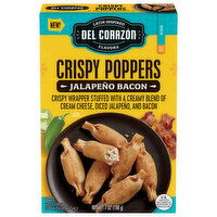 Del Corazon Crispy Poppers, Mild Spicy, Side, Jalapeno Bacon - 7 Ounce 