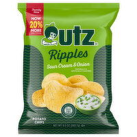 Utz Potato Chips, Ripples, Sour Cream & Onion, Family Size