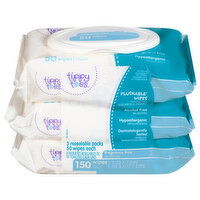 Tippy Toes Wipes, Flushable, Fragrance Free - 3 Each 