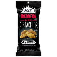 Nut Harvest Pistachios, Sweet & Tangy BBQ Flavored, No Shell - 2 Ounce
