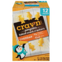 Crav'n Flavor Baked Snack Crackers, Cheddar, Penguins, 12 Packs - 12 Each 