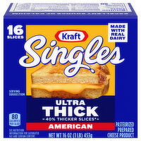 Kraft Cheese Slices, American, Ultra Thick - 16 Each 