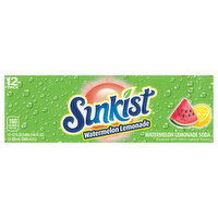 Sunkist Soda, Watermelon Lemonade, 12 Pack