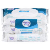 Tippy Toes Flushable Fragrance Free Wipes - 150 Each