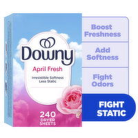 Downy Fabric Softener Dryer Sheets, April Fresh - 240 Each 