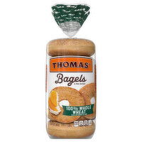 Thomas' Bagels, Pre-Sliced, 100% Whole Wheat - 6 Each 