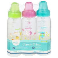 Evenflo Feeding Bottle, Standard, Classic Prints, 0M+, 8 Ounce - 3 Each 