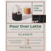 Copper Cow Coffee Vietnamese Coffee, Premium, Pour Over Latte, Classic - 7.4 Ounce 