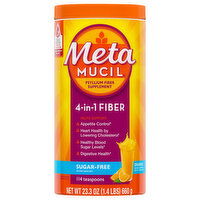 Metamucil Psyllium Fiber Supplement, 4-in-1, Sugar-Free, Orange, Powder