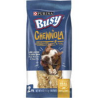 Busy Rawhide Small/Medium Breed Dog Bones, Chewnola With Oats & Brown Rice - 4 Ounce 