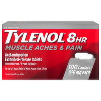 Tylenol Muscle Aches & Pain, 650 mg, 8 HR, Extended-Release Tablets, - 100 Each 