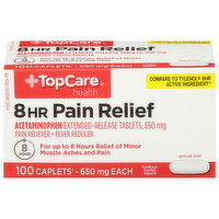 TopCare Pain Relief, 8HR, 650 mg, Caplets - 100 Each 