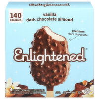 Enlightened Ice Cream Bars, Light, Vanilla Dark Chocolate Almond - 4 Each 