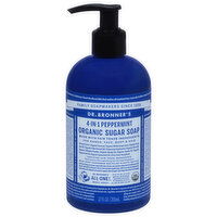 Dr. Bronner's Sugar Soap, Organic, Peppermint, 4-in-1 - 12 Fluid ounce 