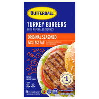 Butterball Turkey Burgers, Original Seasoned - 6 Each 