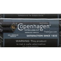 Copenhagen Smokeless Tobacco, Extra Long Cut, Natural