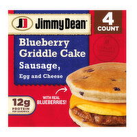 Jimmy Dean Blueberry Griddle Cake Sausage, Egg and Cheese Sandwiches, 4 ct, 18.8 oz Box - 18.8 Ounce 