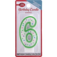 Betty Crocker Birthday Candle, Numeral 6, 3 Inch - 1 Each 