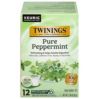 Twinings Herbal Tea, Caffeine-Free, Pure, Peppermint, K-Cup Pods - 12 Each 