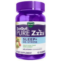 Vicks Sleep+De-Stress, Gummies, Blackberry Vanilla Flavored - 42 Each 