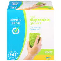 Simply Done Gloves, Disposable, Latex Free, Vinyl - 50 Each 