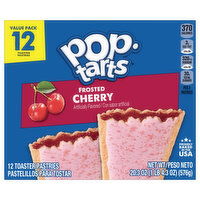 Pop-Tarts Toaster Pastries, Cherry, Frosted, Value Pack - 12 Each 