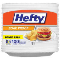 Hefty Plates, Soak Proof, Bonus Pack - 100 Each 