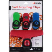 Culinary Elements Bag Clips, Soft Grip - 4 Each 