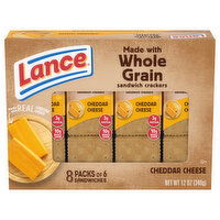 Lance Sandwich Crackers, Whole Grain, Cheddar Cheese, 8 Packs - 8 Each 