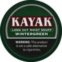 Kayak Snuff, Moist, Long Cut, Wintergreen - 1.2 Ounce 