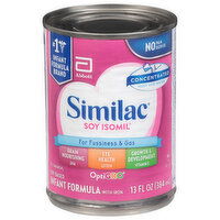 Similac Infant Formula, with Iron, Soy-Based, Concentrated, 0-12 Months - 13 Fluid ounce 