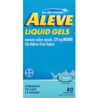 Aleve Pain Reliever/Fever Reducer, 220 mg, Liquid Gels, Capsules