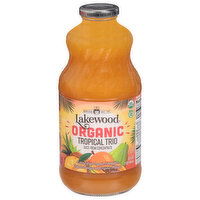 Lakewood Juice, from Concentrate, Tropical Trio, Organic - 32 Fluid ounce 