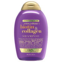 Ogx Shampoo, Extra Volume + Biotin & Collagen, Extra Strength - 13 Fluid ounce 