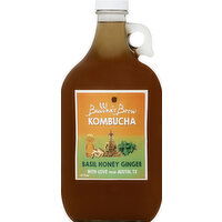 Buddhas Brew Kombucha, Basil Honey Ginger - 67 Ounce 