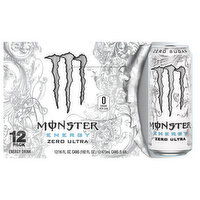 Monster Energy Drink, Zero Sugar, Zero Ultra, 12 Pack - 12 Each 