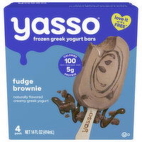 Yasso Yogurt Bars, Fudge Brownie, Greek - 4 Each 