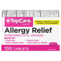 TopCare Allergy Relief, 25 mg, Tablets - 100 Each 