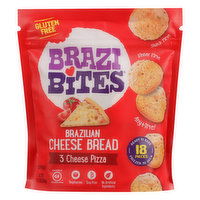 Brazi Bites Cheese Bread, Brazilian, 3 Cheese Pizza