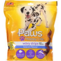 Paws Happy Life Dog Treats, Bacon Flavor, Wavy Strips