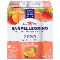 Sanpellegrino Beverage, Zero Added Sugar, Peach & Clementine, Sparkling